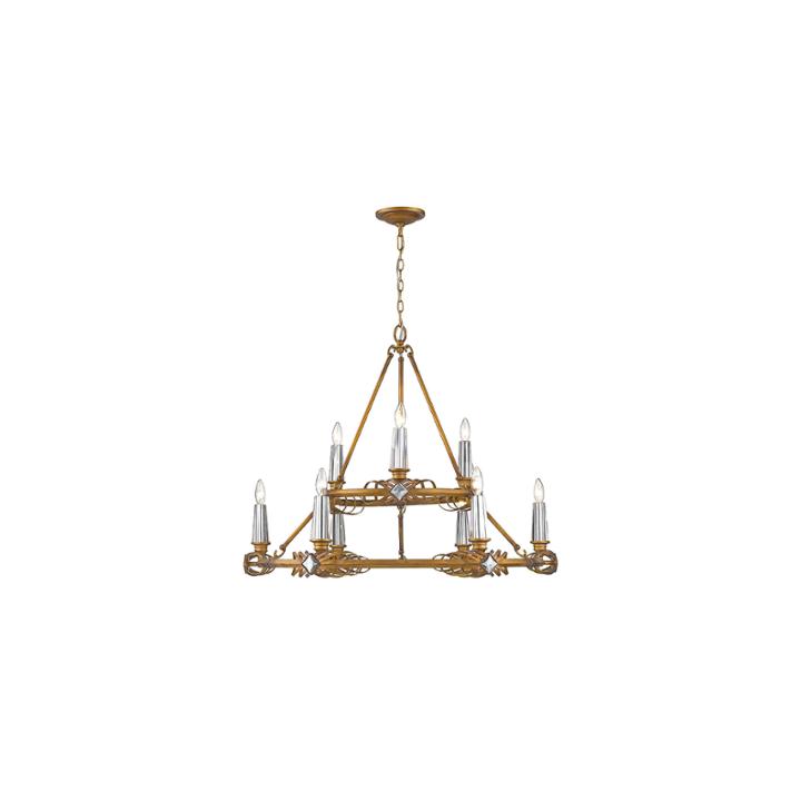 Signet 9-light Chandelier In Royal Gold