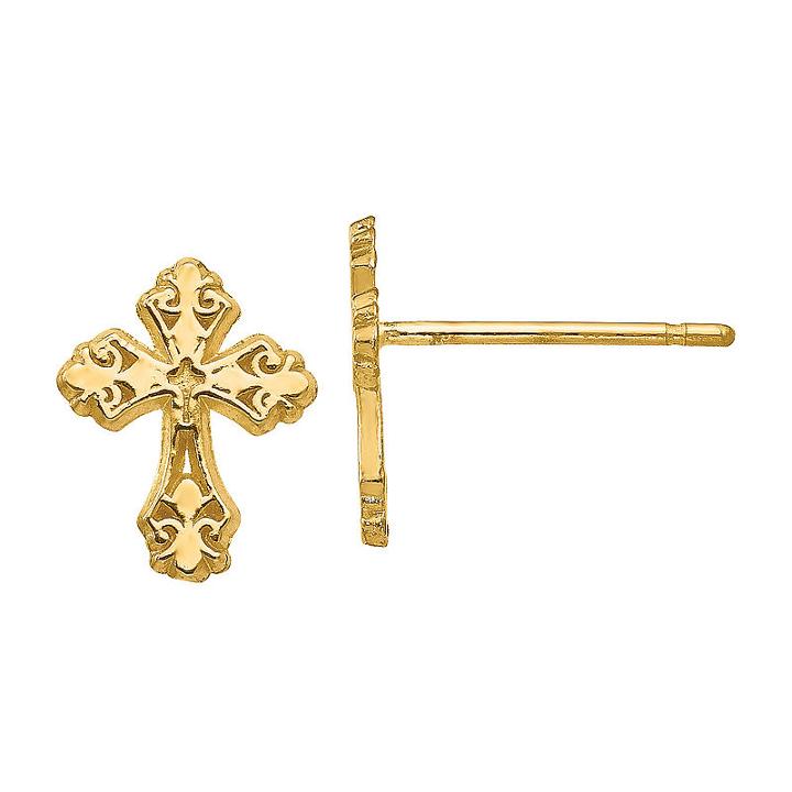 9mm Cross Stud Earrings