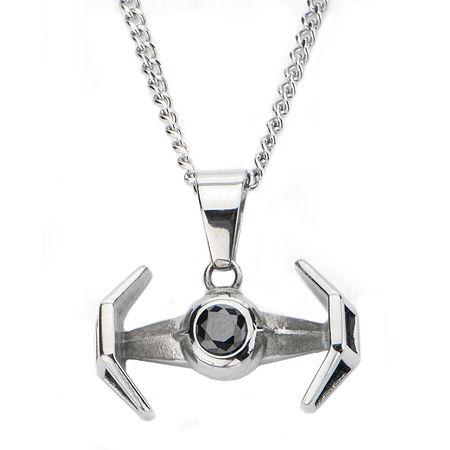Star Wars Stainless Steel Tie Fighter Pendant Necklace