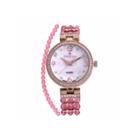 Croton Pink Swarovski Womens Pink 2-pc. Watch Boxed Set-cn207563rgpk