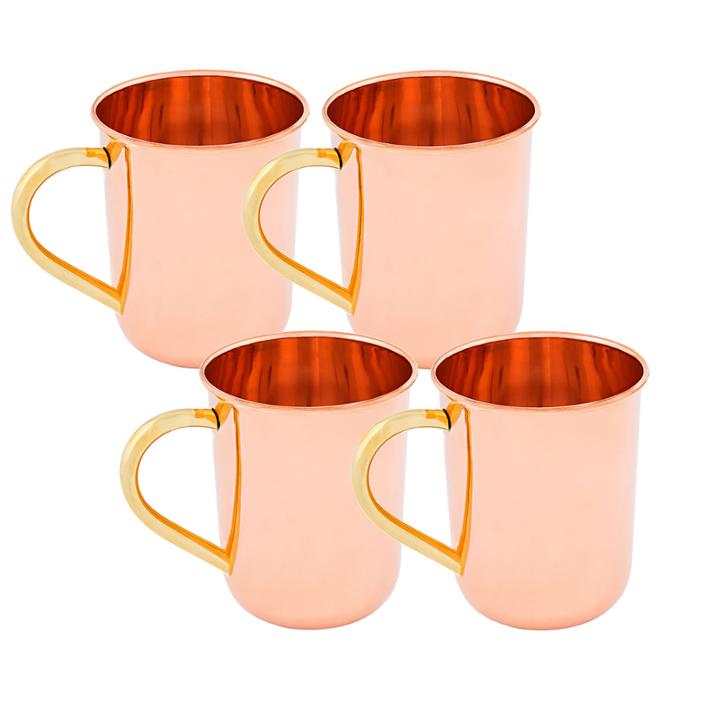 Old Dutch 14 Oz Solid Copper Straight Sided Moscowmule Mugsset Of 4
