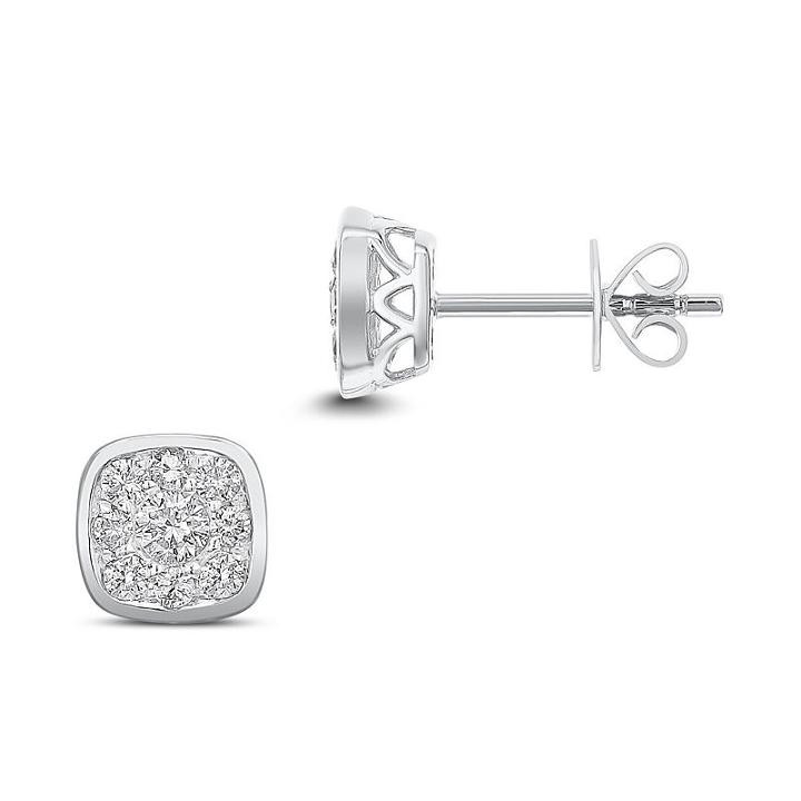 1/2 Ct. T.w. White Diamond 14k White Gold 7mm Stud Earrings