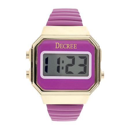 Decree Womens Stainless Steel Digital Expansion Bracelet Watch