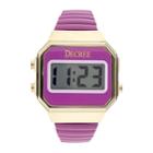 Decree Womens Stainless Steel Digital Expansion Bracelet Watch