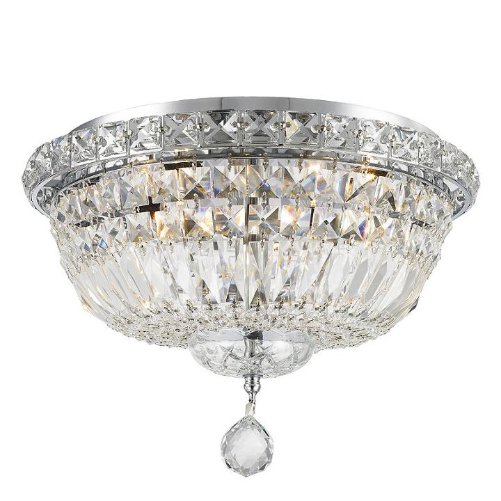 Empire Collection 4 Light Round Clear Crystal Flush Mount Ceiling Light