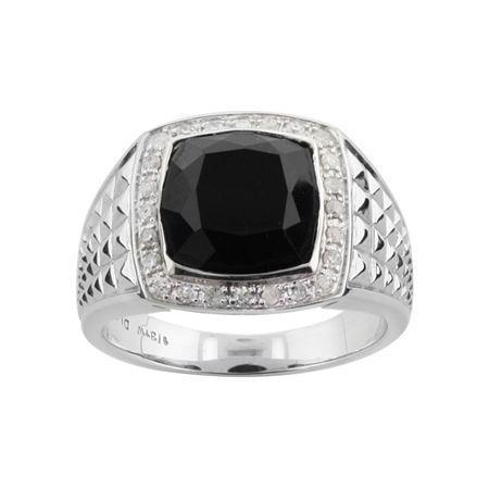 Mens 1/3 C.t.t.w. Diamond & Onyx Ring