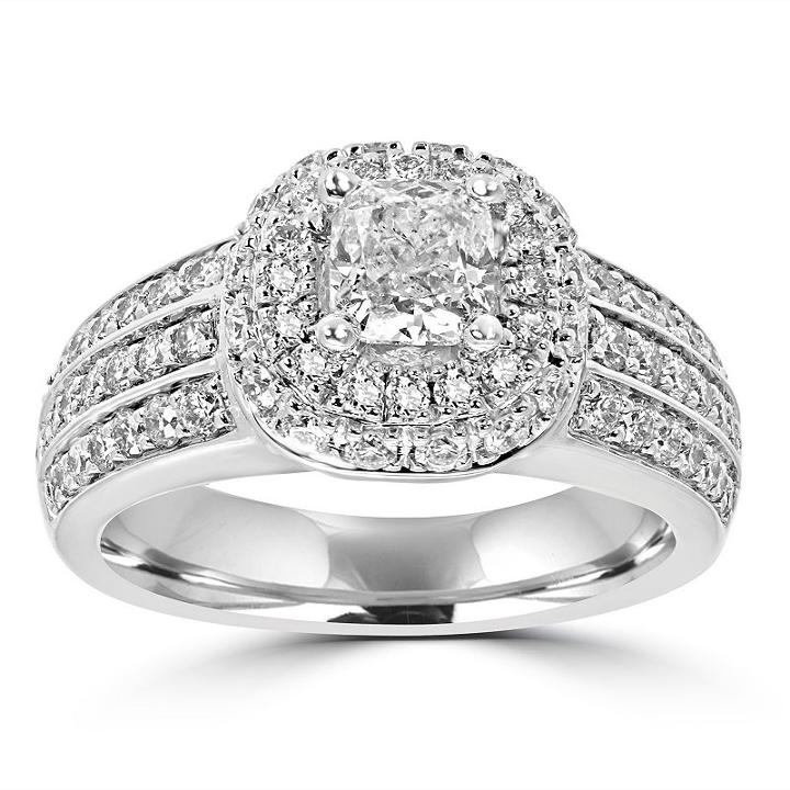 Womens 1 3/4 Ct. T.w. Multi-shape Blue Diamond 14k Gold Engagement Ring