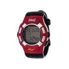 Everlast Mens Heart Rate Monitor Red Bezel Black Silicone Strap Watch