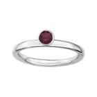 Personally Stackable Genuine Rhodolite Sterling Silver High Profile Ring