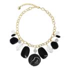Rox By Alexa Black Multi-gemstone Frontal Necklace