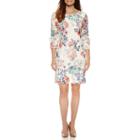 R & K Originals 3/4 Sleeve Floral Shift Dress