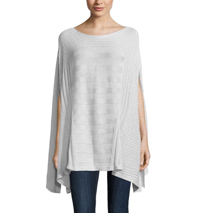 Worthington Short Sleeve Scoop Neck Poncho