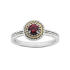 Personally Stackable Two-tone Rhodolite Ring