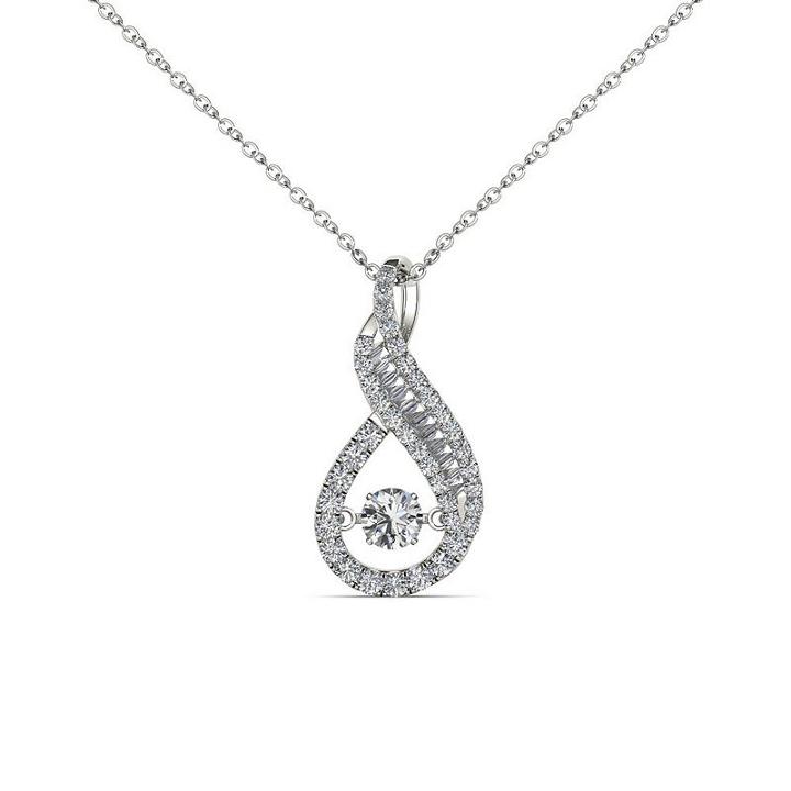 Love In Motion Womens 1/2 Ct. T.w. Genuine White Diamond Pendant