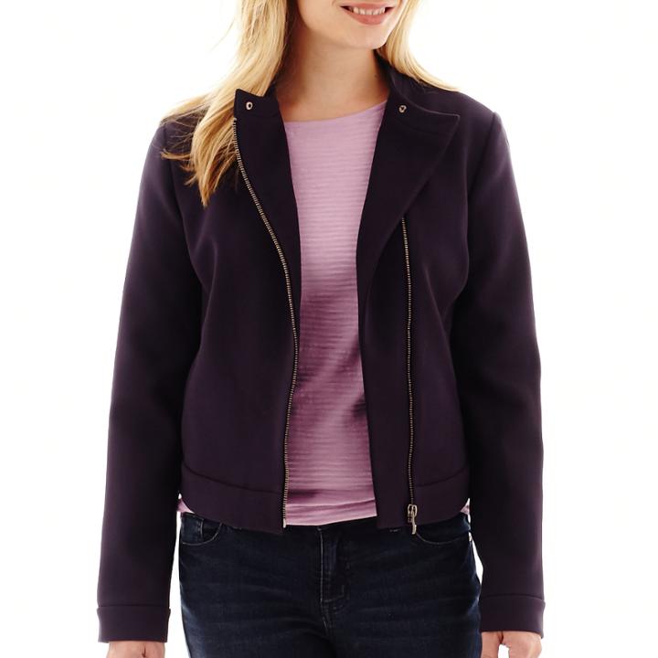 Liz Claiborne Long-sleeve Moto Jacket - Petite