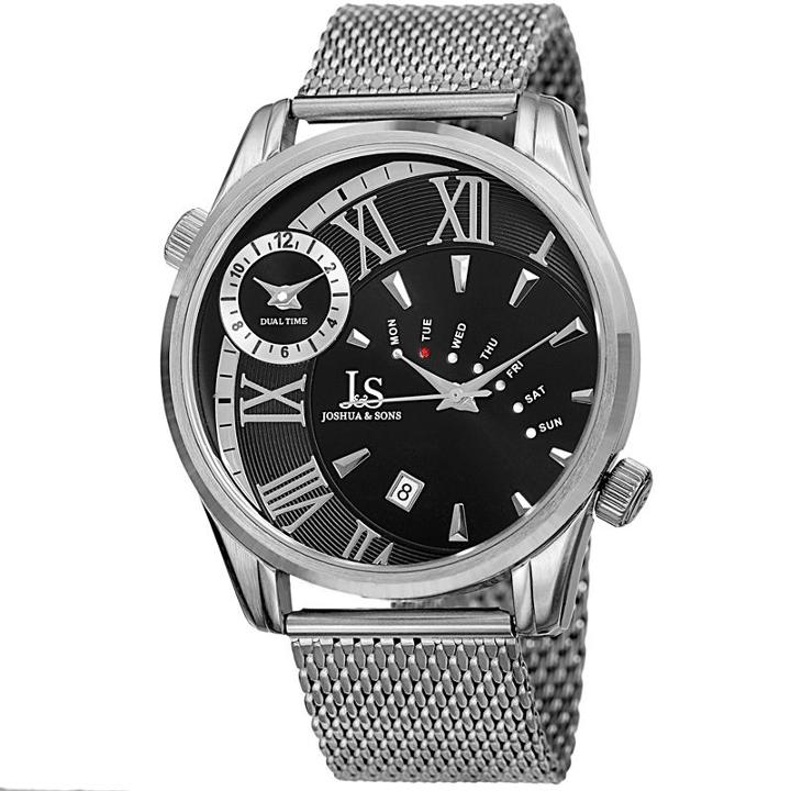 Joshua & Sons Mens Silver Tone Strap Watch-j-112ssb