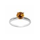 Womens Yellow Citrine 14k Gold Solitaire Ring