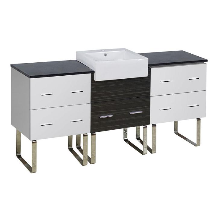 69.25-in. W 18-in. D Modern Plywood-melamine Vanity Base Set Only In White-dawn Grey