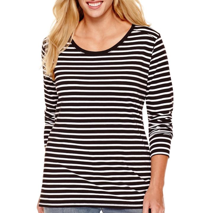A.n.a Long-sleeve Modal-blend Essential T-shirt - Plus