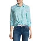 Us Polo Assn. Loose Fit Long Sleeve Button-front Shirt-juniors