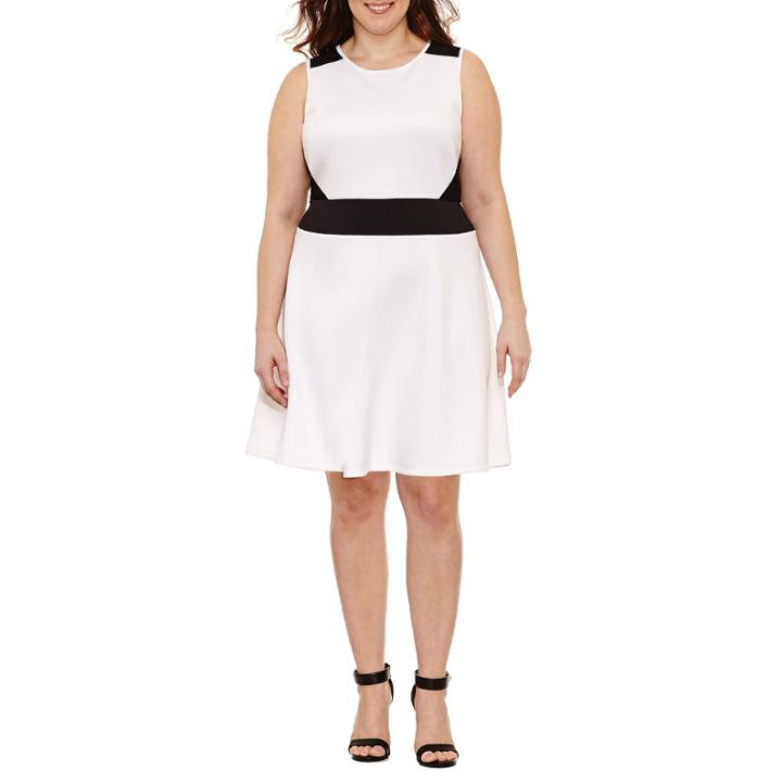 Boutique + Sleeveless Fit And Flare Dress-plus