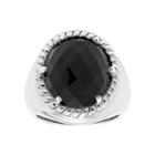 Womens Black Onyx Sterling Silver Cocktail Ring