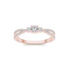 1/4 Ct. T.w. Diamond 10k Rose Gold 3-stone Engagement Ring