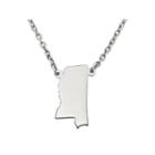 Personalized Sterling Silver Mississippi Pendant Necklace