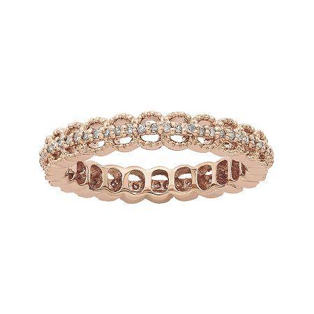 Personally Stackable 1/5 Ct. T.w. Diamond 18k Rose Gold Open-link Ring
