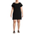 Arizona Short Sleeve A-line Dress-juniors Plus