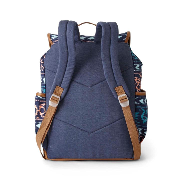 A D Sutton Print Cotton Drawstring Vinyl Bottom Backpack