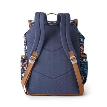A D Sutton Print Cotton Drawstring Vinyl Bottom Backpack