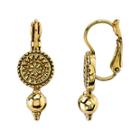 1928 Jewelry Antiqued Gold-tone Leverback Earrings