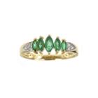 Limited Quantities Genuine Emerald And Diamond-accent 5-stone Ring