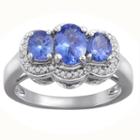 Womens 1/10 Ct. T.w. Purple Tanzanite Sterling Silver 3-stone Ring