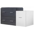 37.25-in. W 17.8-in. D Modern Wall Mount Plywood-melamine Vanity Base Set Only In White-dawn Grey