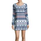 Rewind Long-sleeve Chevron A-line Dress