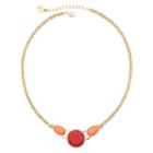 Liz Claiborne Orange And Gold-tone Frontal Collar Necklace