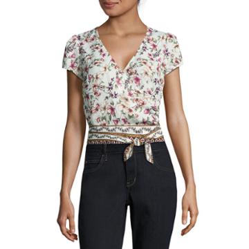 Heart N Soul Short Sleeve Crop Top-juniors