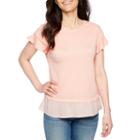 St. John's Bay Long Sleeve Round Neck Knit Blouse-petites