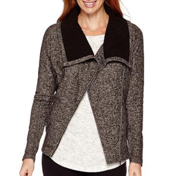 Liz Claiborne Weekend Sherpa-collar Front-zip Jacket
