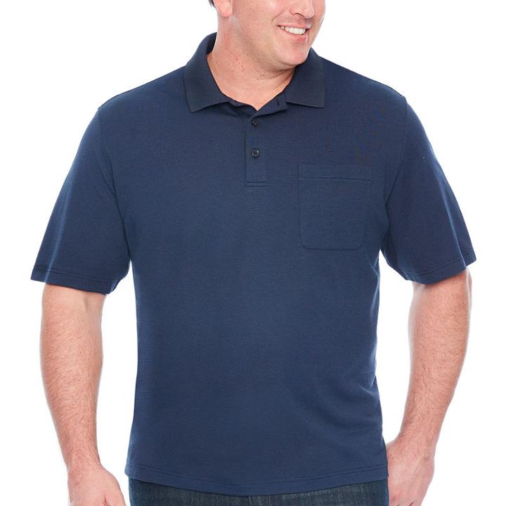 Van Heusen Jacquard Stripe Polo Short Sleeve Stripe Jacquard Polo Shirt Big And Tall