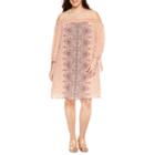 Luxology 3/4 Sleeve Cold Shoulder Sheath Dress-plus