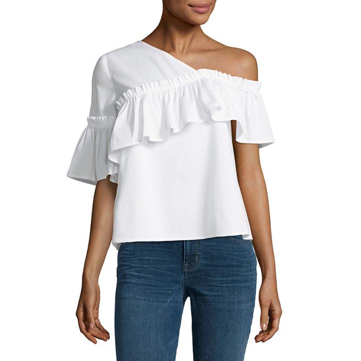 A.n.a. One Shoulder Ruffle Top