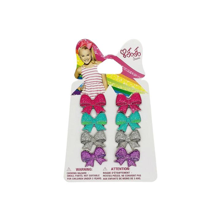 Jojo Siwa 4 Set Glitter Bow Stud Earrings