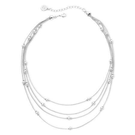 Liz Claiborne Silver-tone, Layered Multistrand Necklace
