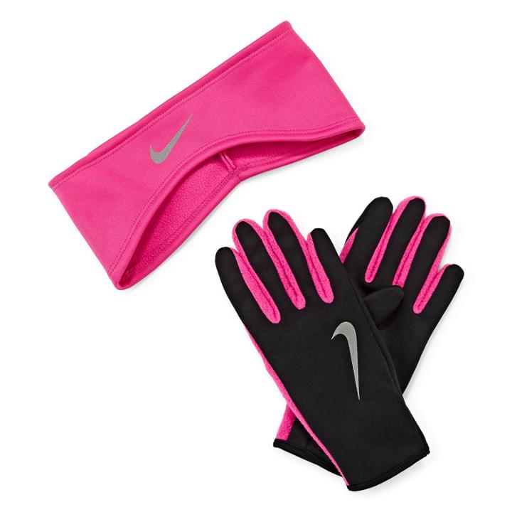 Nike Therma-fit Fleece Running Headband And Glove Set