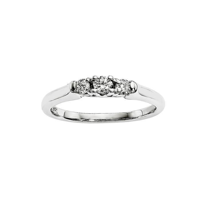 1/5 Ct. T.w. Diamond 14k White Gold 3-stone Ring