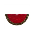 48 Diva Safari Red Velveteen With Plush Cheetah Print Christmas Tree Skirt