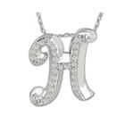 1/7 Ct. T.w. Diamond Sterling Silver Initial H Pendant Necklace